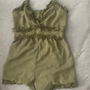 Navy green romper